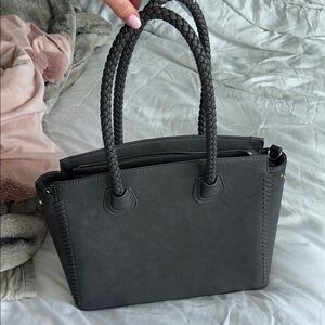 Sole Society Charcoal Tote with Braided Handles